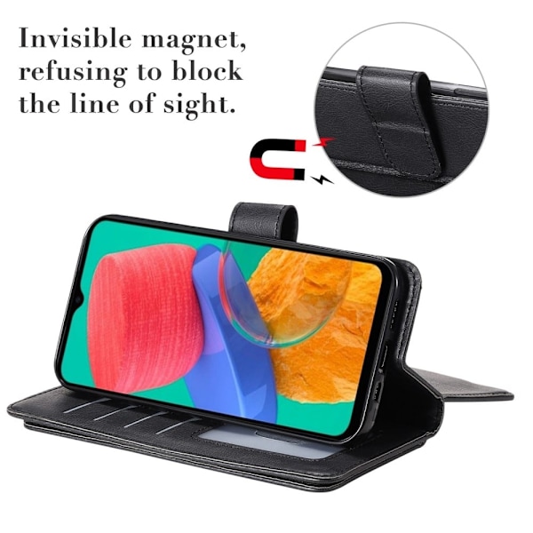 10-slot Lompakko Suojakotelo For Samsung Galaxy M33 5g - Viininpunainen Red
