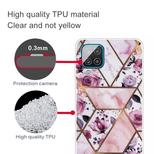 marmor Samsung Galaxy A12 5G etui - Elegant roser Tile Pink