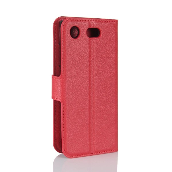 Sony Xperia XZ1 Compact Enfärgat läder fodral - Röd Röd