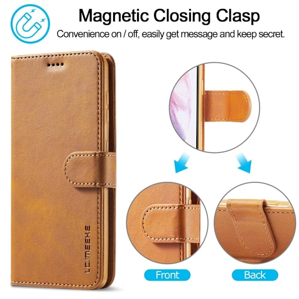 LC.Imeeke Samsung Galaxy S22 Plus Läppäkotelo - Vaalean Ruskea Brown
