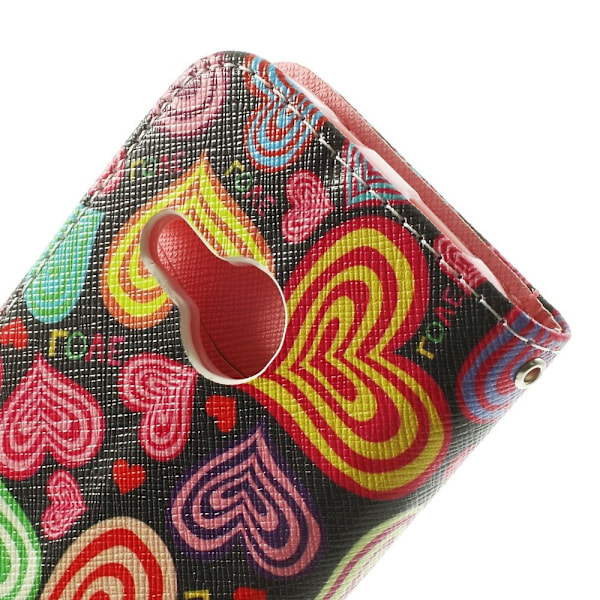 Moberg (Farverige Hjerter) HTC One Mini 2 Læder Flip Etui Multicolor