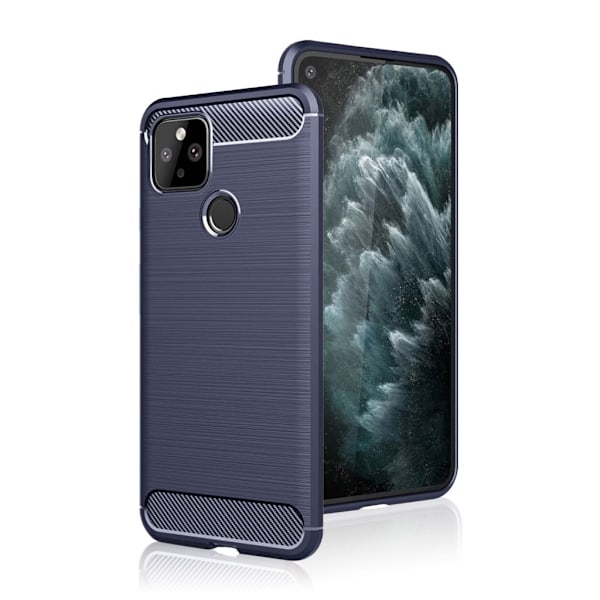 Carbon Flex etui - Google Pixel 5 - mørkeblå Blue