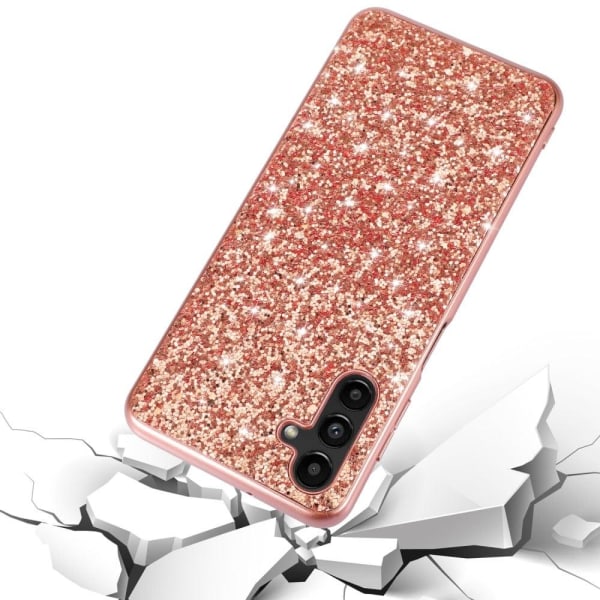 Glitter Samsung Galaxy A54 Fodral - Roséguld Rosa
