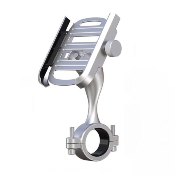 Universal bicycle aluminum alloy phone holder - Silver / Handleb White