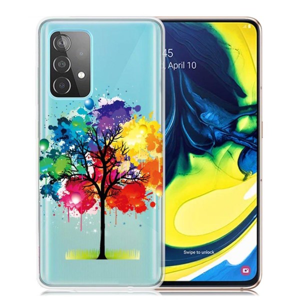 Deco Samsung Galaxy A82 5G Etui - Farverig Træ Multicolor