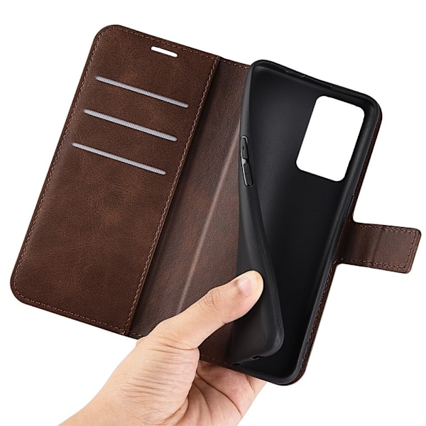 OnePlus Nord CE 2 5G nahkainen lompakokkotelo - Ruskea Brown
