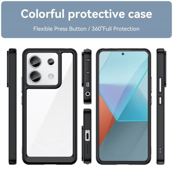 Xiaomi Redmi Note 13 Pro 5G  / Xiaomi Poco X6 smart akryldeksel - Svart Black