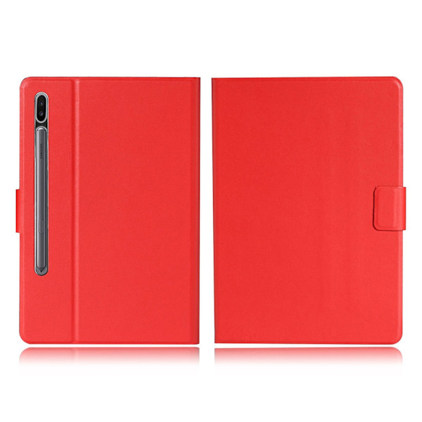 Samsung Galaxy Tab S7 yksinkertainen nahkainen kotelo - Punainen Red
