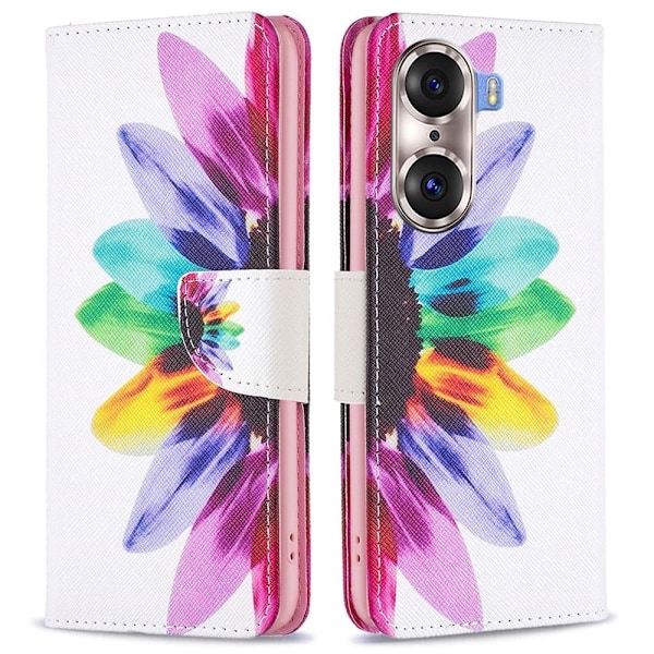 Wonderland Honor 60 Pro flip kuoret - Auringonkukka Multicolor