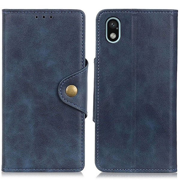 Alpha Sony Xperia Ace III læder flip etui - Blå Blue