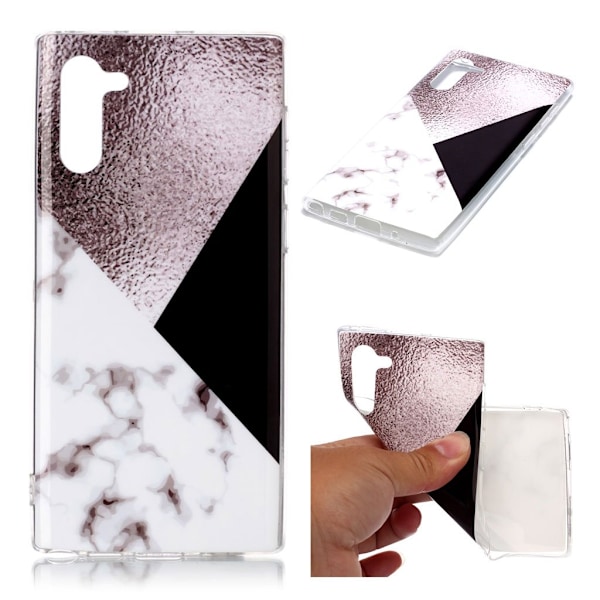 Marble Samsung Galaxy Note 10 cover - Rose / hvid / sort Multicolor