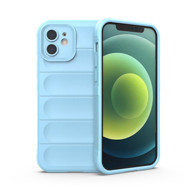 Mjukt greppformat iPhone 12 skal - Blå Blå
