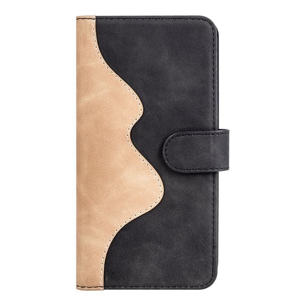 Tofarget lærdeksel for Motorola Moto E22 - Svart Black