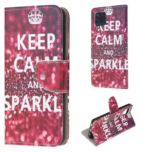 Wonderland Samsung Galaxy M32 Läppäkotelo - Keep Calm And Sparkle Red