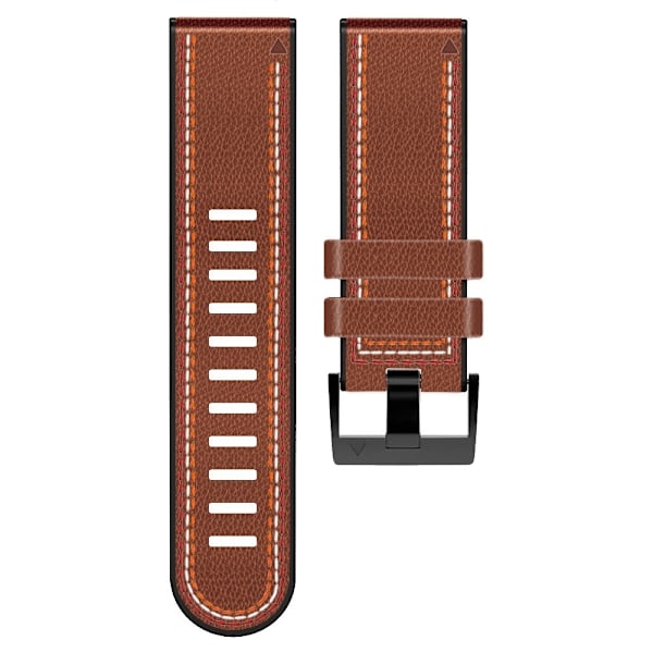 26 mm læder med silikone-urrem til Garmin-ur - Brun Brown