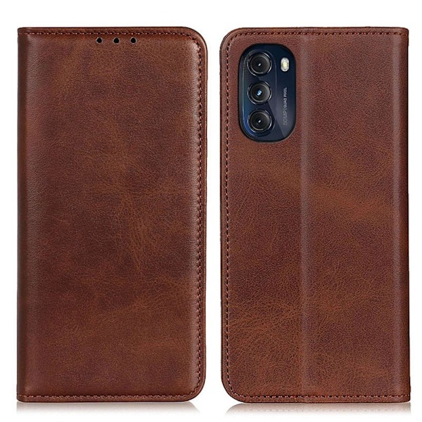 Äkta läder Motorola Moto G (2022) fodral - Brun Brun