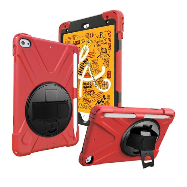 iPad Mini (2019) X-Shape 360 asteen kotelo - Punainen Red