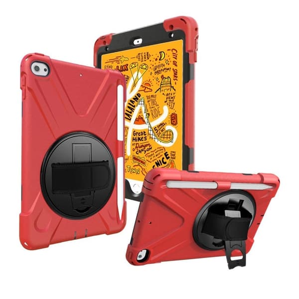 iPad Mini (2019) X-Shape 360-graders fodral - Röd Röd