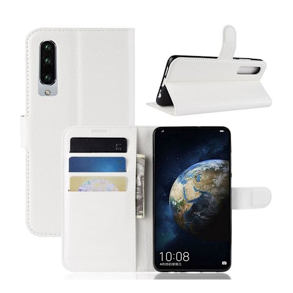 Huawei P30 ægte split læderetui - Hvid White