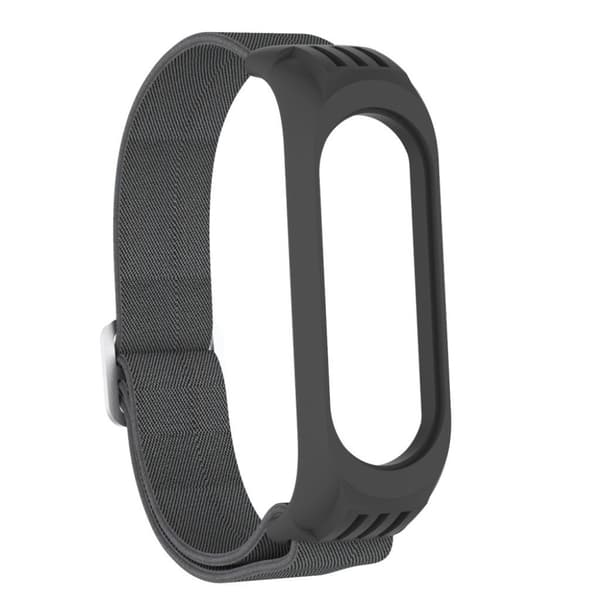 Xiaomi Mi Smart Band 6 / 5 nylonklokkebånd - Mørkegrå Silver grey