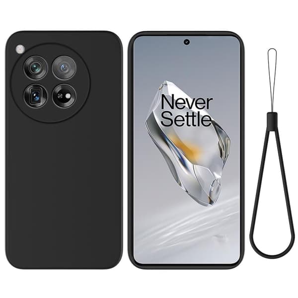 Matte Liquid OnePlus 12 silikone cover - Sort Black