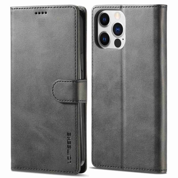 LC.Imeeke läder iPhone 14 Pro Max fodral - Svart Svart