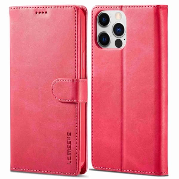 LC.IMEEKE iPhone 14 Pro Max Läppäkotelo - Punainen Red