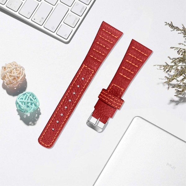 Ticwatch GTX / Pro Top layer urrem i ægte læder - Rød Red