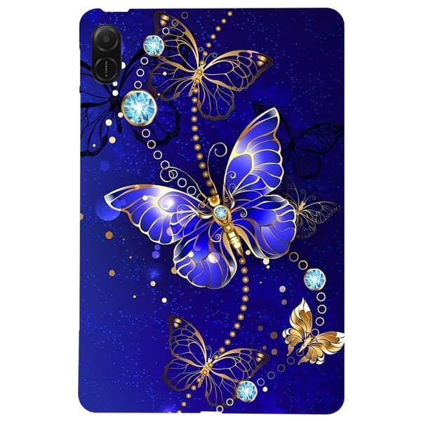 Honor Pad X8a Flexible Case Mønster print Slim Tablet Cover - Blå Sommerfugl Blue