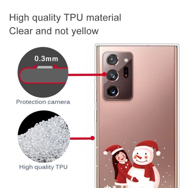 Juleveske til Samsung Galaxy Note 20 Ultra - Jente Og Snømann Red