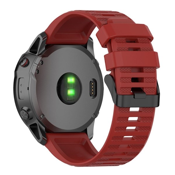 26 mm åndbar silikone-urrem til Garmin-ur - Rød Red