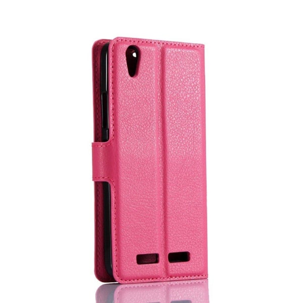 Huawei P10 litchi fiber läderfodral - Varm rosa Rosa