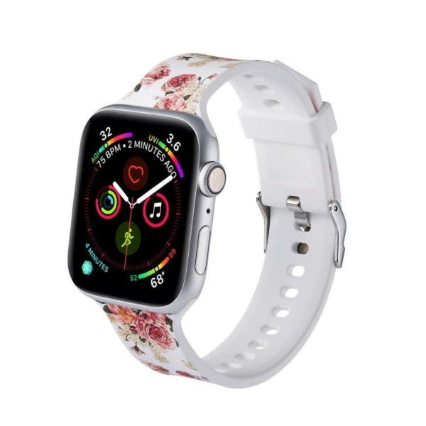 Apple Watch Series 5 44mm pattern silicone watch band - Peony Multicolor