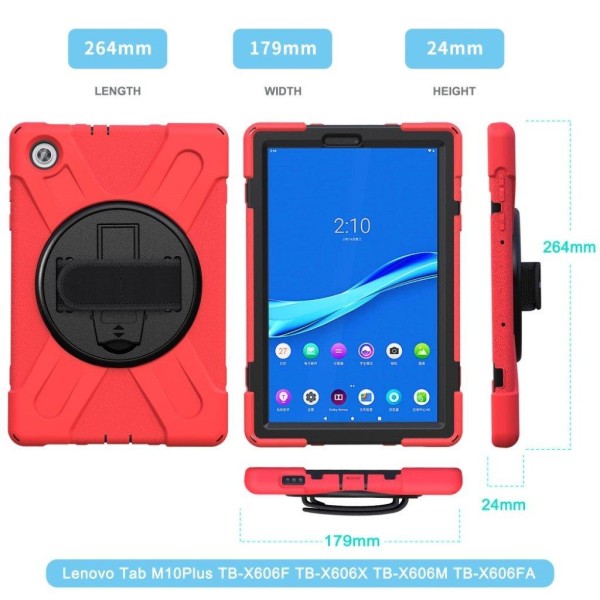 Lenovo Tab M10 FHD Plus 360 swivel silicone case - Red Red