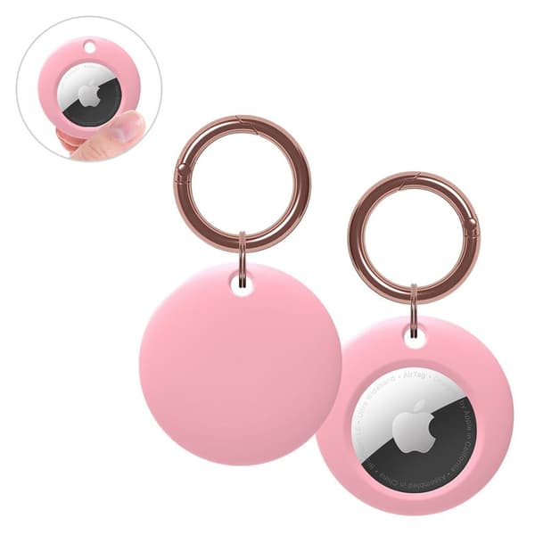 AirTags silikonskydd med rund form - Rosa Rosa