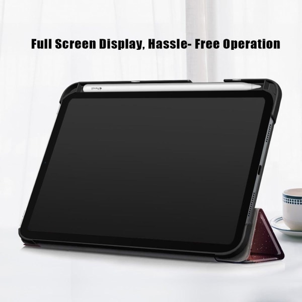 iPad Mini 6 (2021) tri-fold pattern PU leather flip case - Fores multifärg