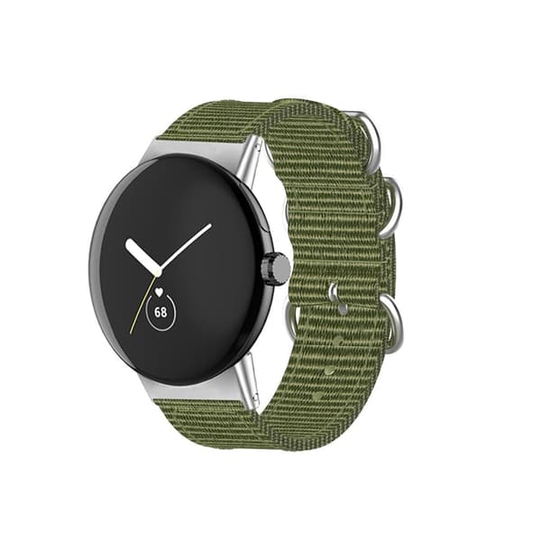 Nylon-urrem med tre løkker til Google Pixel Watch - Militærgrøn Green