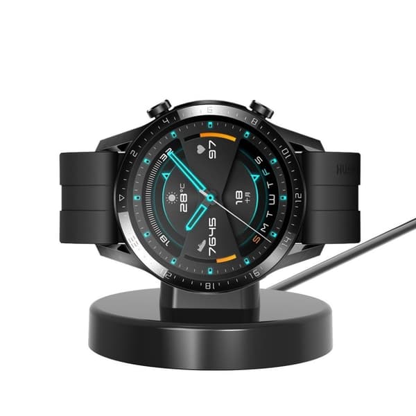 Kannettava mini USB-latauskaapeli + telakka-asema Huawei- ja Honor-kellolle - Musta Black