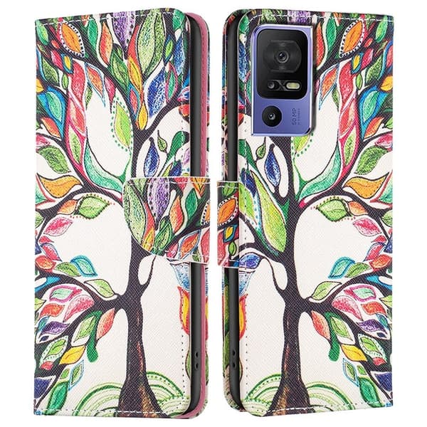 Wonderland TCL 40 SE flip etui - Livstræ Multicolor
