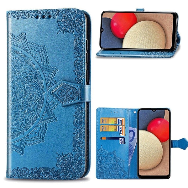 Mandala Samsung Galaxy A02s Flip Etui - Blå Blue