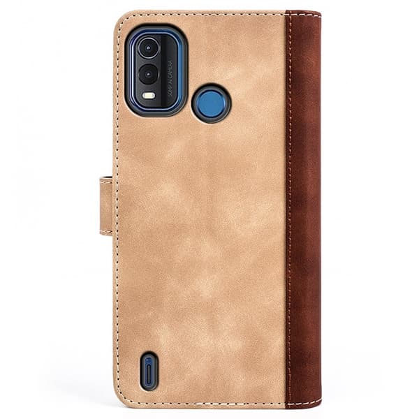 To Farvet Læder Flip Case til Nokia G11 Plus - Gul Yellow