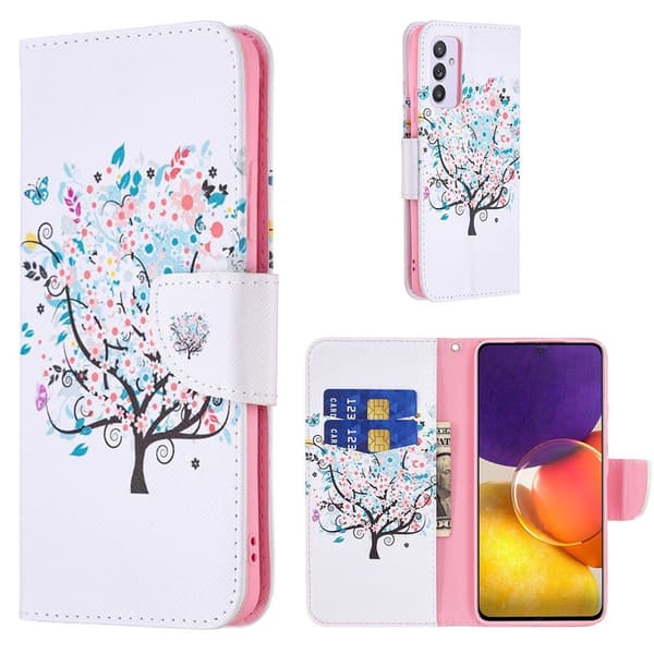 Wonderland Samsung Galaxy A82 5G Läppäkotelo - Flowered Puu Multicolor