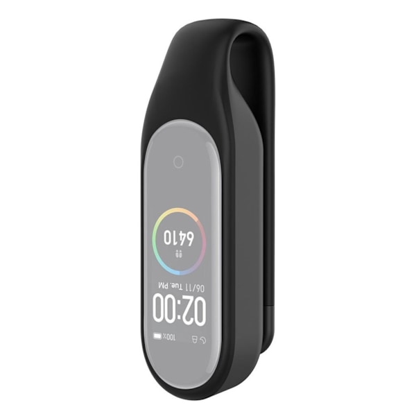 Xiaomi Mi Smart Band 6 / 5 silikonöverdrag klipp spänne - Svart Svart