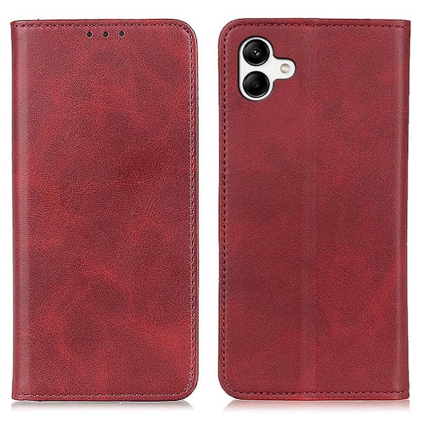 Lompakko-style Aitoa Nahkaa Läppäkotelo For Samsung Galaxy A04e - Punainen Red