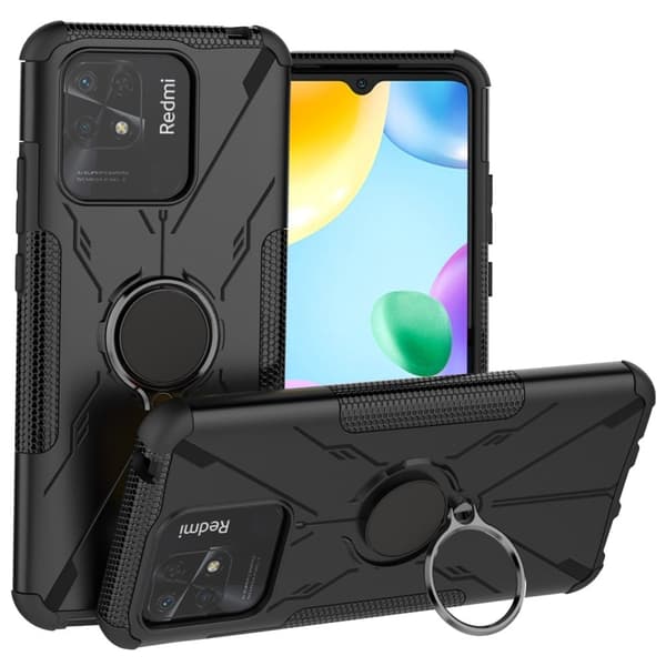 Kickstand-deksel med magnetisk ark for Xiaomi Redmi 10 Power / Redmi 10C - Svart Black