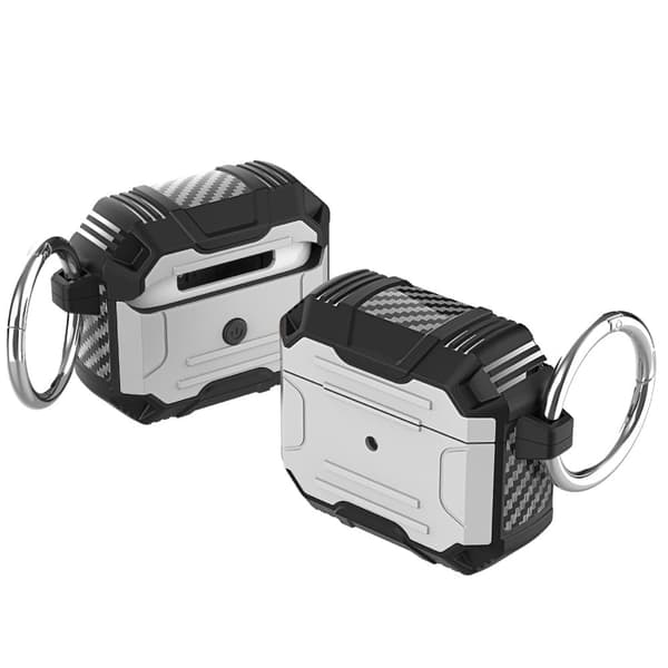 AirPods 3 TPU-etui med karabinhage - Sølv Silver grey