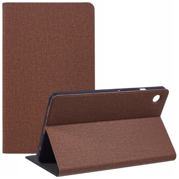 X-LEVEL Samsung Galaxy Tab A9 X115 Case Cloth Texture Leather Tablet Cover - Brun Brown