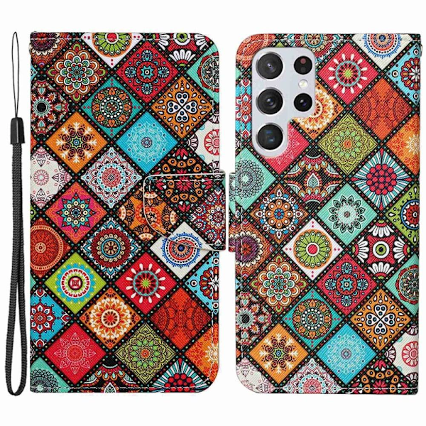 Wonderland Samsung Galaxy S23 Ultra Flip Etui - Ethnic Style Multicolor