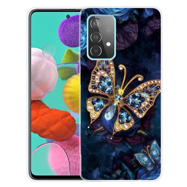 Butterfly Samsung Galaxy A23 skinnveske - Stor Sommerfugl Multicolor