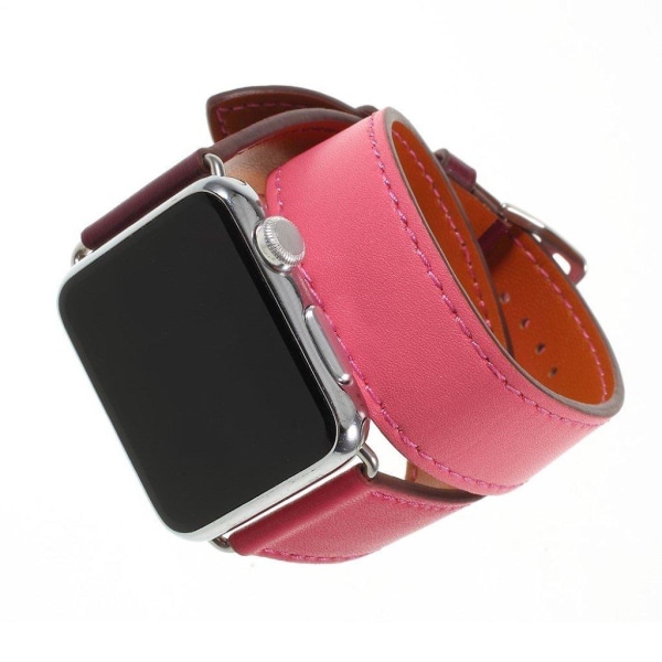 Apple Watch Series 4 44mm erstatnings urrem i lædermateriale - Rosa Pink